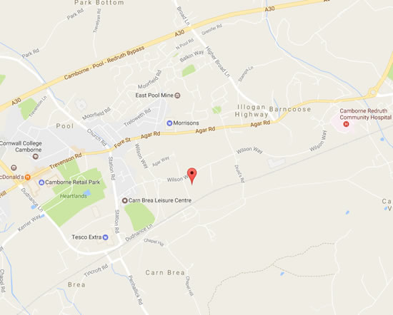 Location Map for Bretts Autos Pool, RTedruth